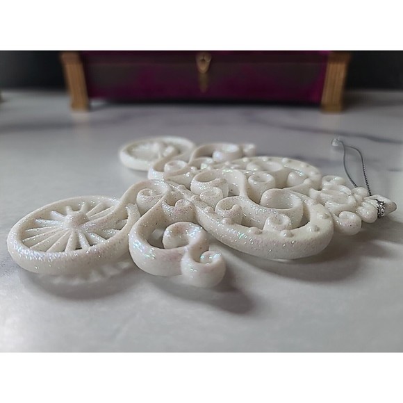 White Christmas Carriage Ornament - Picture 4 of 10